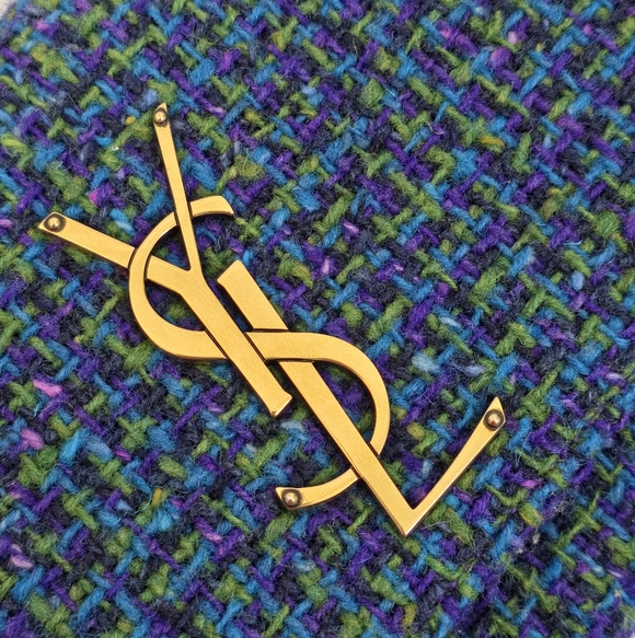 ✨️Authentic Saint Laurent Kate Small Chain Bag in Blue tweed - Picture 15 of 16